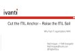 Cut the ITIL Anchor Raise the ITIL Sail · 2018-03-09 · Cut the ITIL Anchor –Raise the ITIL Sail Why Fast IT organizations WIN! Matt Hooper –ITSM Evangelist Matt.Hooper@Ivanti.com