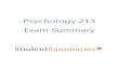 Psychology 213 Exam Summary - studentsummaries.co.za · The Radical Behaviourism of BF Skinner 1. Introduction to Behavioural and Learning Theory Approaches Behaviourism rooted in