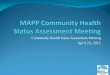 Mobilizing for Action through Planning and Partnerships (MAPP)€¦ · 23/04/2015  · MAPP Process Illustration Community Themes & Strengths Assessment . Forces of Change . ... Mobilize