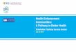 Health Enhancement Communities: A Pathway to …...Develop HEC framework Develop plan for what communities will do Pursue funding and financing Establish Health Enhancement Community