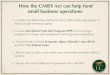 How the CARES Act can help fund small business operations · SBA 7(a) Express Loan Eligibility: Made by the SBA lender Loan Amount: up to $1 million Terms: Up to 7 years repayment