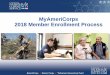 MyAmeriCorps 2018 Member Enrollment Process · Member Enrollment Workflow Example 2 •This is a training example to illustrate key Portal enrollment steps and timing; specific dates