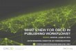 PUBLISHING WORKFLOWS? WHAT’S NEW FOR ORCID IN€¦ · ORCID IN PUBLISHING WORKFLOWS • Journal manuscript submission • At submission • At acceptance • Corresponding author