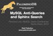 MySQL Anti-Queries and Sphinx Searchastellar.com/downloads/2013-Vladimir-Fedorkov-Percona-Live-2013-… · Pros • Highly scalable • Keeps vital data in memory • Very fast in