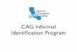 CAG Informal Identiﬁcation Program · CAG Informal Identiﬁcation Program. Language Arts Code -- Language Arts 4. Big Idea Decoding Structures have a function/or purpose. Change