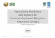 Agriculture Resilience and options for Community-based ... · 3. Healthy soil – multiple cropping – knowledge on harm and helpful biology – hygiene – botanical pesticides