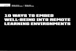 10 WAYS TO EMBED WELL-BEING INTO REMOTE LEARNING …€¦ · Use this accessibility guide for more ideas to enhance accessibility in your learning environment. Consult the Centre