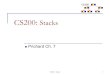 CS200: Stackscs200/Spring17/slides/02-stacks.pdf · CS200 - Stacks 5 . Possible Stack Operations n isEmpty(): determine whether stack is empty n push(): add a new item to the stack