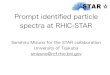 Prompt identiﬁed particle spectra at RHIC-STAR...Prompt identiﬁed particle spectra at RHIC-STAR Sanshiro Mizuno for the STAR collaboration University of Tsukuba smizuno@rcf.rhic.bnl.gov