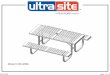 Model # 238-SR6U · 800-45-ULTRA ULTRA SITE PRODUCT SPECIFICATIONS 238-SR6U 6’ PORTABLE PICNIC TABLE WALK-THROUGH DESIGN Top & Seats: End plates are fabricated out of 7 gauge x