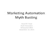 Marketing Automation Myth Busting - anamke.org€¦ · Marketing Automation Myth Busting David M. Raab Raab Associates Milwaukee BMA November 13, 2014. 25% Dissatisfied Buyers. Myth: