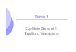 Equilibrio General 1: Equilibrio Walrasianourbano/Tema1.IntroduccionTEG.pdf · Teoría del Equilibrio General: Introducción zUn agente está en equilibrio si satisface su regla de