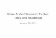 Value-Added Research Center: Roles and Roadmaps€¦ · Value-Added Research Center: Roles and Roadmaps January 28, 2011. Topics for Today •Welcome •Project Update •Value-Added