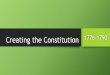 Creating the Constitution - Moore Public Schools · Creating the Constitution 1776-1790. Governing a New Nation “The weakness of our federal government…prevents the adoption of
