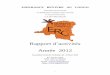 Rapport d’activités Année 2012 ACTIVITES 2012... · 1 ESPERANCE REVIVRE AU CONGO Association sans but lucratif N° identification au Moniteur belge : 18775/99 N° National 4-692-362-13