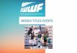 WORLD TITLED EVENTS · 2020-07-24 · – Barefoot. IWWF WORLD TITLED EVENTS. Although barefoot slalom, trick and jumping are very similar to traditional waterski events, the major