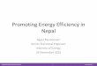 Promoting Energy Efficiency in Nepalenergyefficiency.gov.np/uploads/13_promoting_ee... · 2015-12-12 · PROMOTING ENERGY EFFICIENCY IN NEPAL 4 November 2015 Nepal’s Energy Consumption