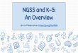 NGSS and K-5: An Overview - Pacifica SDNGSS and K-5: An Overview Link to Presentation: Goal of NGSS: Develop standards that will be rich in content and practice, arranged in a coherent
