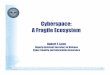 Cyberspace: A Fragile Ecosystem · Resilient The enterprise instantiates security policy, illuminates events and helps the operators find, fix, and target for response Enterprise