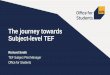 The journey towards Subject-level TEF · Subject-level TEF video series 1. What is the Teaching Excellence and Student Outcomes Framework (TEF)? 2. The journey towards Subject-level