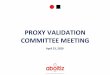 PROXY VALIDATION COMMITTEE MEETING · Proxy Validation and Counting Process INDIVIDUAL CORPORATION PDTC SECURE LIST OF SHAREHOLDERS from the stock and transfer agent, STSI VERIFICATION