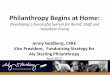 Philanthropy Begins at Home - The Board Doctor - Home · Philanthropy Begins at Home: Developing a Successful System for Board, Staff and Volunteer Giving By Sara Best Jenny Goldberg,