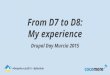 From D7 to D8: My experience · Using Composer in a Drupal project. Composer in relation to Drush Make. #DdayMurcia2015 - @jlbellido 5. Looking back. #DdayMurcia2015 - @jlbellido