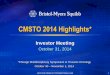CMSTO 2014 Highlights*...Oct 31, 2014  · Expand and accelerate broad portfolio of novel mechanisms 5 . ... NOT FOR PRODUCT PROMOTIONAL USECMSTO 2014 ... -063 Study Design CMSTO 2014