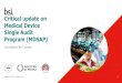 Critical update on Medical Device Single Audit Program (MDSAP) · 2018-02-09 · GHTF/SG3/N19:2012, Quality management system – Medical devices - Nonconformity Grading System for