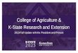College of Agriculture & K-State Research and Extension...local training/empowerment of youth and adults. –K-State Research and Extension providing technical services to farmer-led