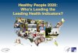 Leading Health Indicators? - Healthy People 2020...200 250 < 1,500g 1,500 –2,499g > 2,500g HP2020 Target: 6.0 Rate per 1,000 live births Obj. MICH-1.3 NOTE: I = 95% confidence