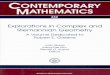 CONTEMPORARY MATHEMATICSExplorations in complex and Riemannian geometry : a volume dedicated to Robert E. Greene / John Bland, Kang-Tae Kim, Steven G. Krantz. p. em.  …
