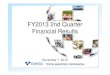 FY2013 2nd Quarter Financial Results - Toyota …...FY2013 2nd Quarter Financial Results 1/19 Ⅰ． Financial Summary 2/19 Operating 29.2 37.2 8.0 27.4% income Ordinary 36.7 42.4