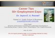 Career Tips 50+ Employment Expo · 2. Prepare for the Job Application Process 3. Update/Revamp your Resume 4. Prepare for the Interview 5. Highlight your Interpersonal and Team Skills