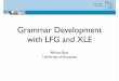 Grammar Development with LFG and XLE grammar writing. â€“ Functional elements with a specialized role