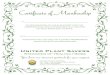 Certificate of Membership - United Plant SaversCertificate of Membership You have our sincerest gratitude for your support. UNITED PLANT SAVERS P.O. Box 776, Athens, OHio 45701 Tel