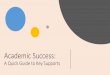 Academic Success: A Quick Guide for New Students · Seek Help from our Tutors & Smarthinking You can access Smarthinking at any time 24/7 for a variety of academic support, such as