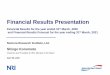 Financial Results Presentation · 2020-08-05 · Financial Results Presentation Financial Results for the year ended 31st March, 2020 and Financial Results Forecast for the year ending