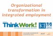 Organizational transformation in integrated employment · •36 experts in the field of organizational transformation •Represented a range of stakeholder groups (provider staff