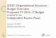 DTSC Organizational Structure Budget Overview Proposed FY … · 2014-01-13 · Budget Overview Proposed FY 2016-17 Budget prepared for the Independent Review Panel January 13, 