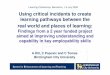 Using critical incidents to create learning pathways ... · A ‘skills plus’approach -discussing and debating experiences, allowing students to discover and develop these skills