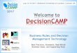 DecisionCAMP - WordPress.com · 2017-07-12 · Predictive Analytics and Machine Learning * Business Decision Optimization *Knowledge Representation For Practitioners by Practitioners!