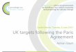 Castle Debate, Tuesday, 6 June 2017 UK targets following ... Gault.pdfAdrian Gault Castle Debate, Tuesday, 6 June 2017. In July 2016, the Government legislated the fifth carbon budget