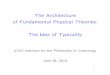 The Architecture of Fundamental Physical Theories. The ...hipacc.ucsc.edu/IPC2013/slides/130628_ShellyGoldstein.pdf · 2.The Architecture of Fundamental Physical Theories 3.Typicality