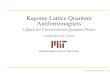 Kagome Lattice Quantum Antiferromagnetsphysics.gmu.edu/~pnikolic/talks/Yale - Kagome antiferromagnets.pdf · Kagome Lattice Antiferromagnets: Isotropic Heisenberg: valence-bond ordered