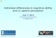 Individual differences in cognitive ability and L2 speech ...€¦ · So why study individual differences in L2 phonology? There are of course all type of reasons for doing that,