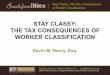 STAY CLASSY: THE TAX CONSEQUENCES OF WORKER … Hauser... · Stay Classy: The Tax Consequences of Worker Classification • Failure to Pay. 0.5% of unpaid tax liability for each month