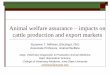 Animal welfare assurance impacts on cattle production and ... · Dairy Sci. 93:2450-2457. (P=0.004) OIE standard –Ch. 7.9 Animal welfare in beef cattle production Painful husbandry
