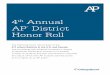 4th Annual AP® District Honor Roll - College Board · 2017-04-21 · Wallkill Valley Regional School District . New Jersey : Watchung Hills Regional High School District . New Jersey