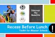 Recess Before Lunchhealth.mo.gov/living/families/schoolhealth/pdf/mo... · Greater Nutrient Consumption & reduced plate waste • 20% more of the intervention students drank entire